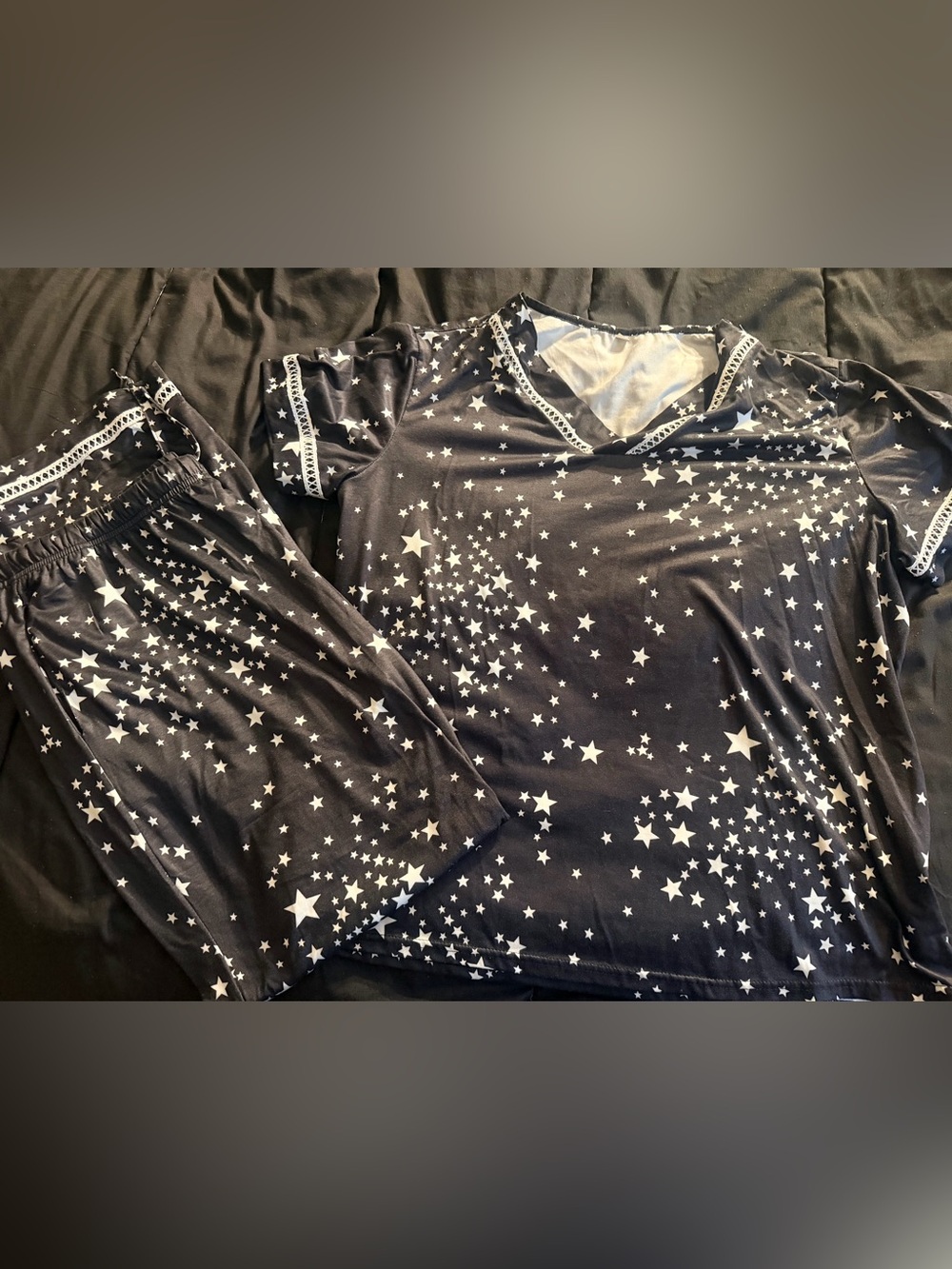 Women's Black Star-Print Pajama Set